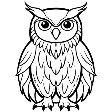 recommend clip art: owl line art vector illustration.