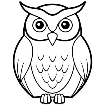 recommend clip art: owl line art vector illustration.