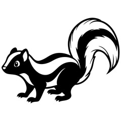 Skunk line art vector illustration.