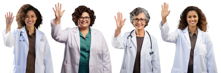 Doctor woman portrait png on transparent background