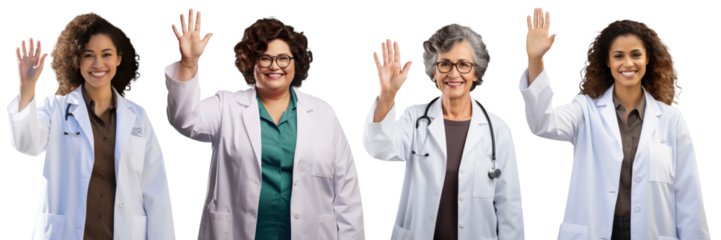 Doctor woman portrait png on transparent background