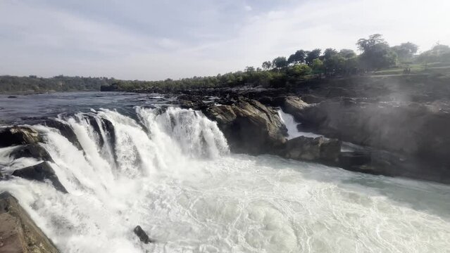 Side view of the Dhuandhar water falls at the Narmadar river, Jabalpur