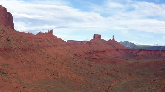 Aerial view of Utah Dessert, Moab, Parriot Mesa Rock Formation.