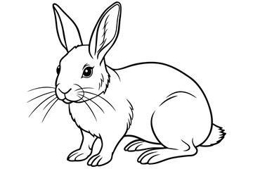rabbit line art silhouette vector illustration