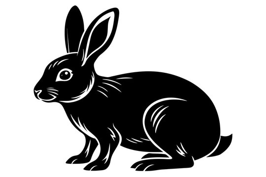 recommend clip art: rabbit line art silhouette vector illustration