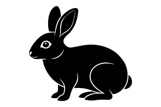 recommend clip art: rabbit line art silhouette vector illustration