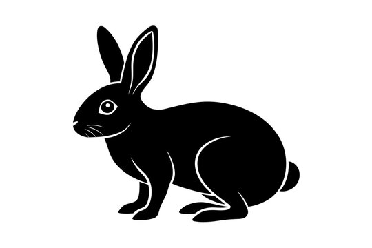 recommend clip art: rabbit line art silhouette vector illustration