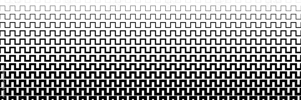 Poster horizontal halftone of black square lines design for pattern and background.