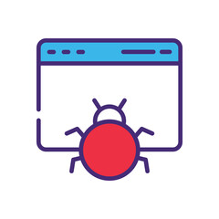 Bug icon isolate whitebackground vector illustration