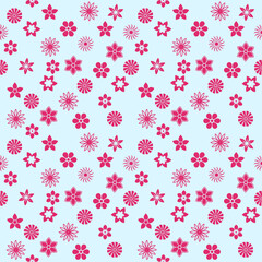 Collection of colorful flower and leaf icons textures