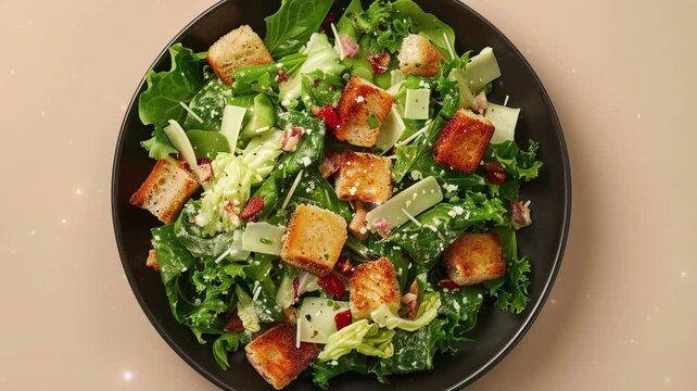 Caesar salad on plate