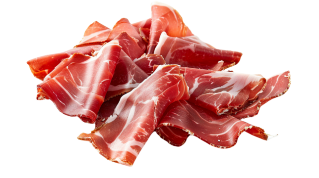 Spanish jamon iberico, serrano ham, isolated