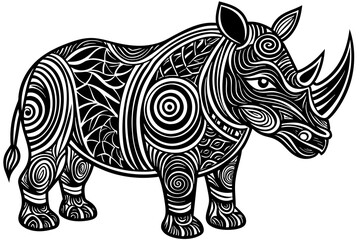 rhinoceros silhouette vector illustration