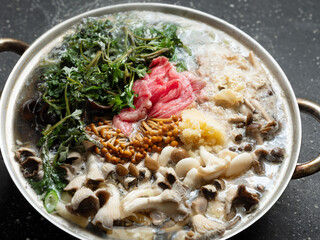 Assorted mushroom vegetable hotpot