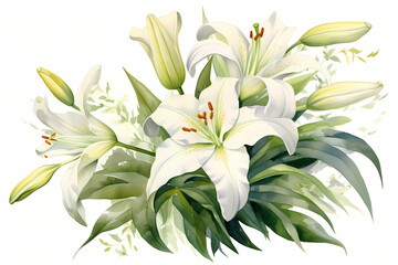 Fototapeta premium white flower bouquet isolated on white background 