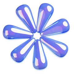 3D Holographic Abstract Flower Shape