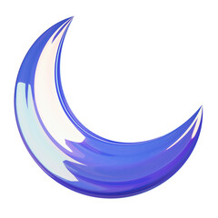 Obraz premium 3D Holographic Abstract Crescent Moon Shape