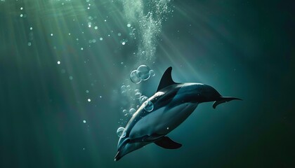 Graceful Beauty: A Hector's Dolphin's Playful Bubble Display