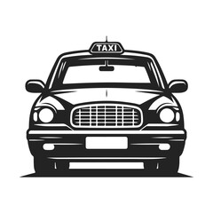 Taxi Vector for Travel. Transport Taxi Car vector black and white