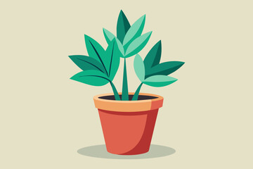 potted plant vector illustration