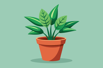 potted plant vector illustration