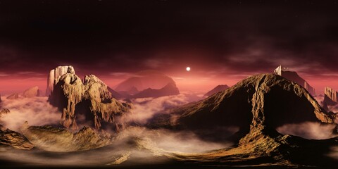 Mars, HDRI, environment map , Round panorama, spherical panorama, equidistant projection, 360 high resolution panorama, 3d rendering © ustas