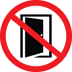 Keep Door Closed Notice sign eps 10