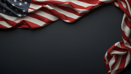 american flag on dark background for 4th of july, memorial day, labour day