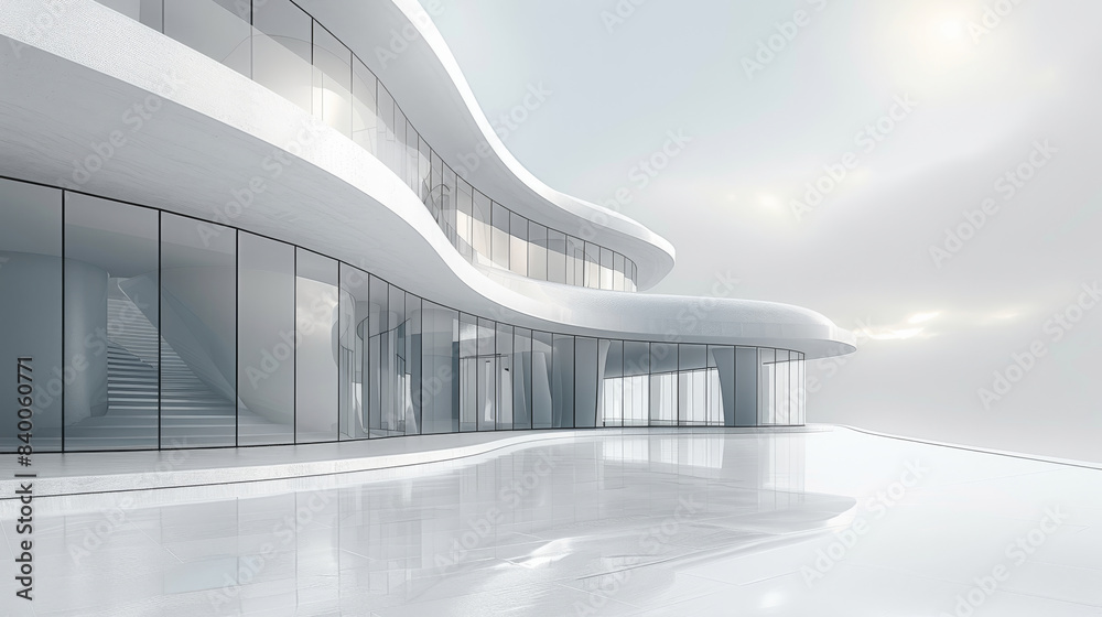 Leinwandbilder abstract minimalist white architecture building isolated on white background. generative ai.