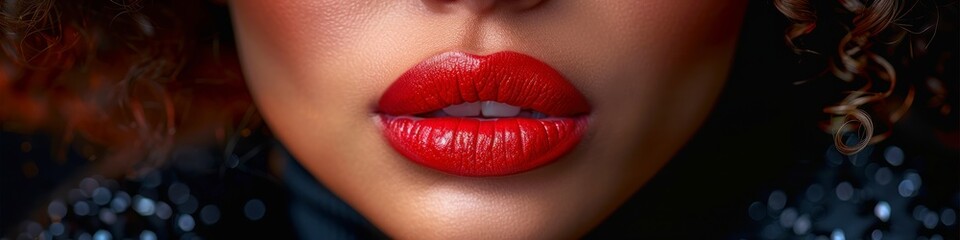 Obraz premium Panorama photo of a woman lips