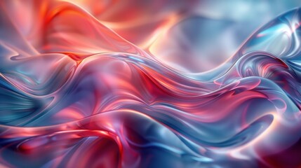 Ethereal Amorphic Natural Glass Background with Symmetrical Precision in Red and Blue Tonalities