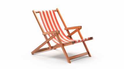 A beach chair isolated on a white background