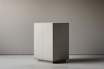 Minimalist Geometric Concrete Pedestal in Neutral Environment