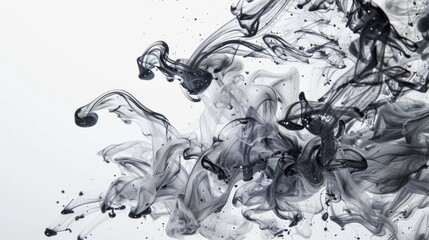 Abstract black and white smoke pattern on a light background.