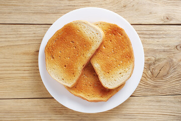Toasted bread on a plate