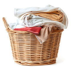 Obraz premium Laundry basket laundry folded isolated on white background