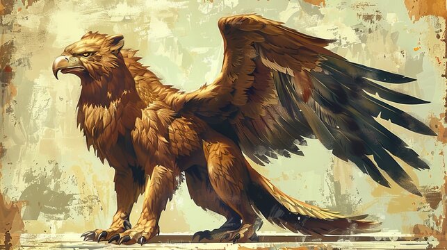 Griffin, a mythical creature that is half lion, half eagle