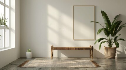 Horizontal Art Frame Mockup on Clean Wall