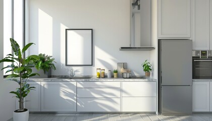 Minimalist White Kitchen Design with Clean Aesthetic