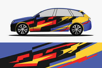 Sport car decal wrap abstract stripe print