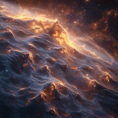 The galaxy is full of stars and nebulous formations, mesmerizing view