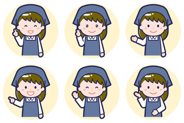 女性スタッフのポーズセット_03