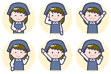 女性スタッフのポーズセット_01