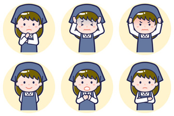 女性スタッフのポーズセット_05