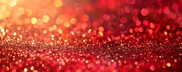 Background with Golden and Red Lights - Bokeh Background