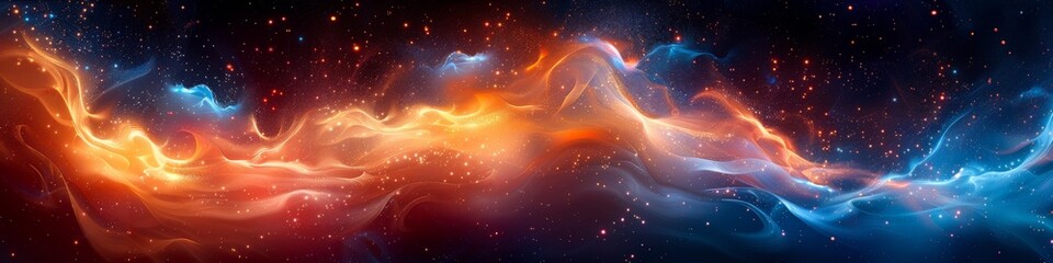 Obraz premium Looks like a galaxy painting with fire and water spewing out of it