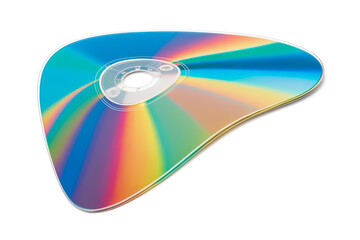 unreadable deformed melted cd-rom disc
