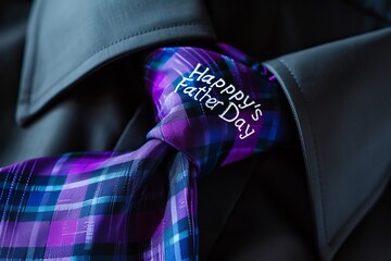 Background or graphic with blackboard and plaid tie for father's day.