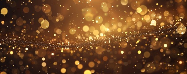 Obraz premium Golden Lights With Stars - Abstract Vintage Background