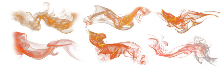 Burning orange smoke effect set